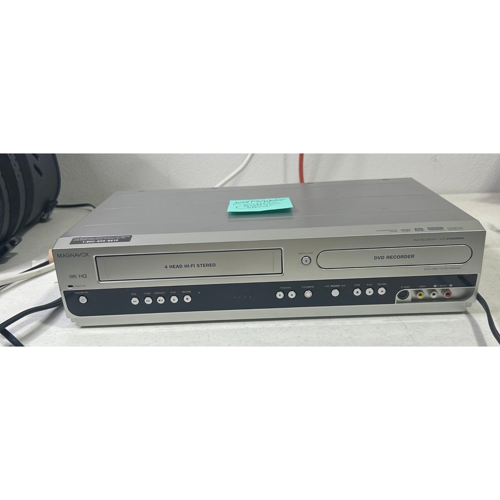 Magnavox ZV420MW8 DVD Recorder VCR Combo VHS HQ 4 Head Hi-Fi Stereo Silver